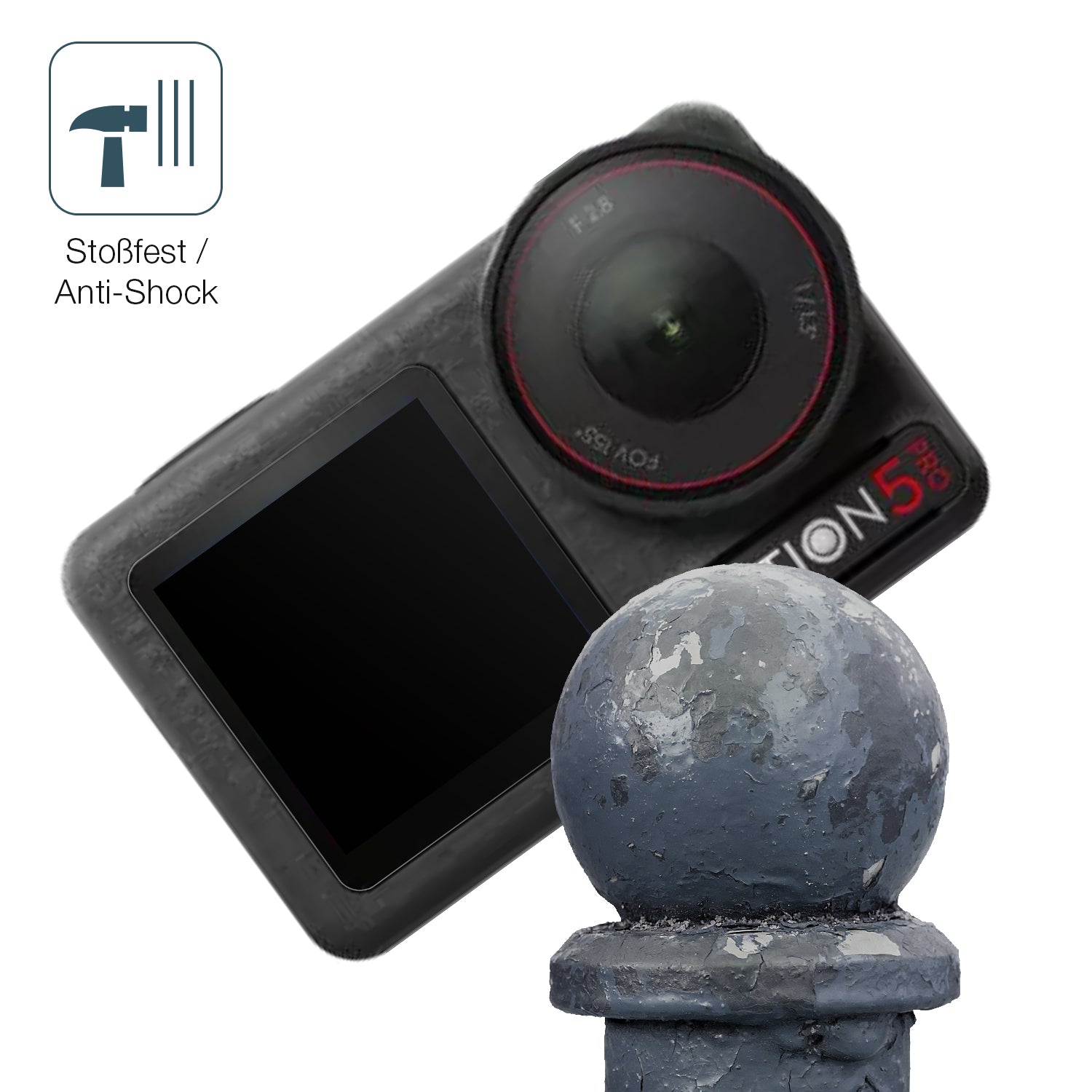Schutz gegen Kratzer auf dem Apexcam M80 Air Actioncam Glas durch Schlüssel, Stöße gegen die Tischkante oder Stürze