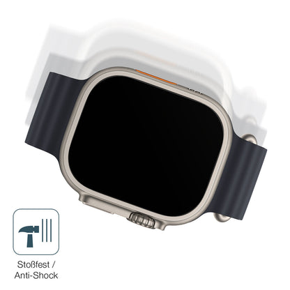 Schutz gegen Kratzer auf dem Apple Watch Ultra Glas durch Schlüssel, Stöße gegen die Tischkante oder Stürze