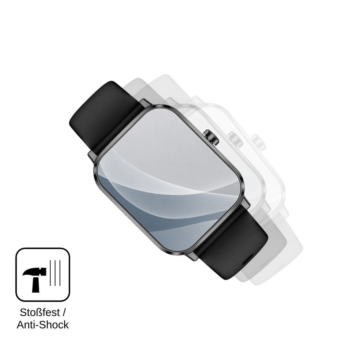 2x Screen Protector for Beafon Smartwatch 103 matte Flexible Glass 9H dipos