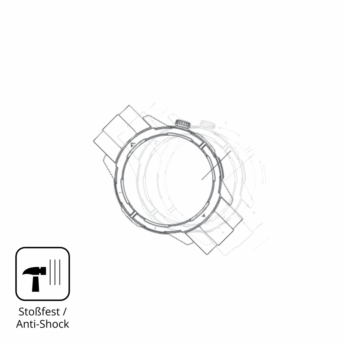 Schutz gegen Kratzer auf dem Beafon Smartwatch 601 Glas durch Schlüssel, Stöße gegen die Tischkante oder Stürze