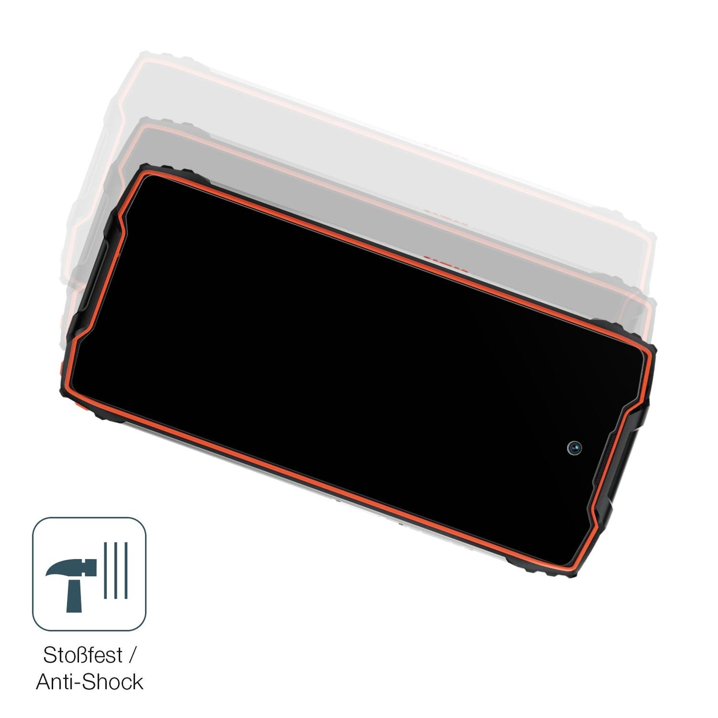Schutz gegen Kratzer auf dem Blackview BV9300 Pro Glas durch Schlüssel, Stöße gegen die Tischkante oder Stürze