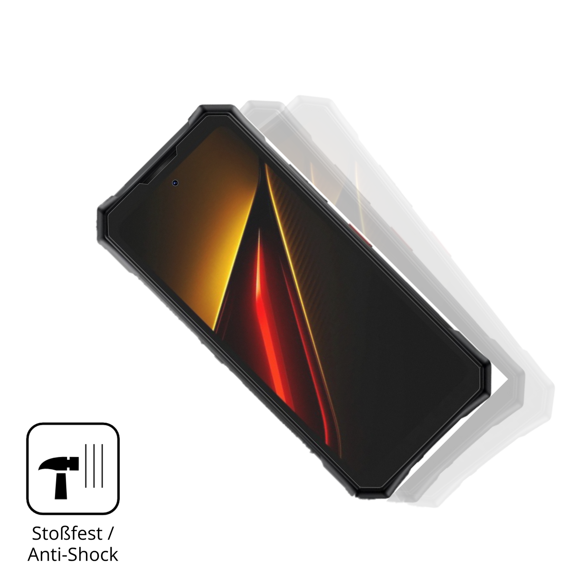 Schutz gegen Kratzer auf dem Doogee S300 Pro Glas durch Schlüssel, Stöße gegen die Tischkante oder Stürze