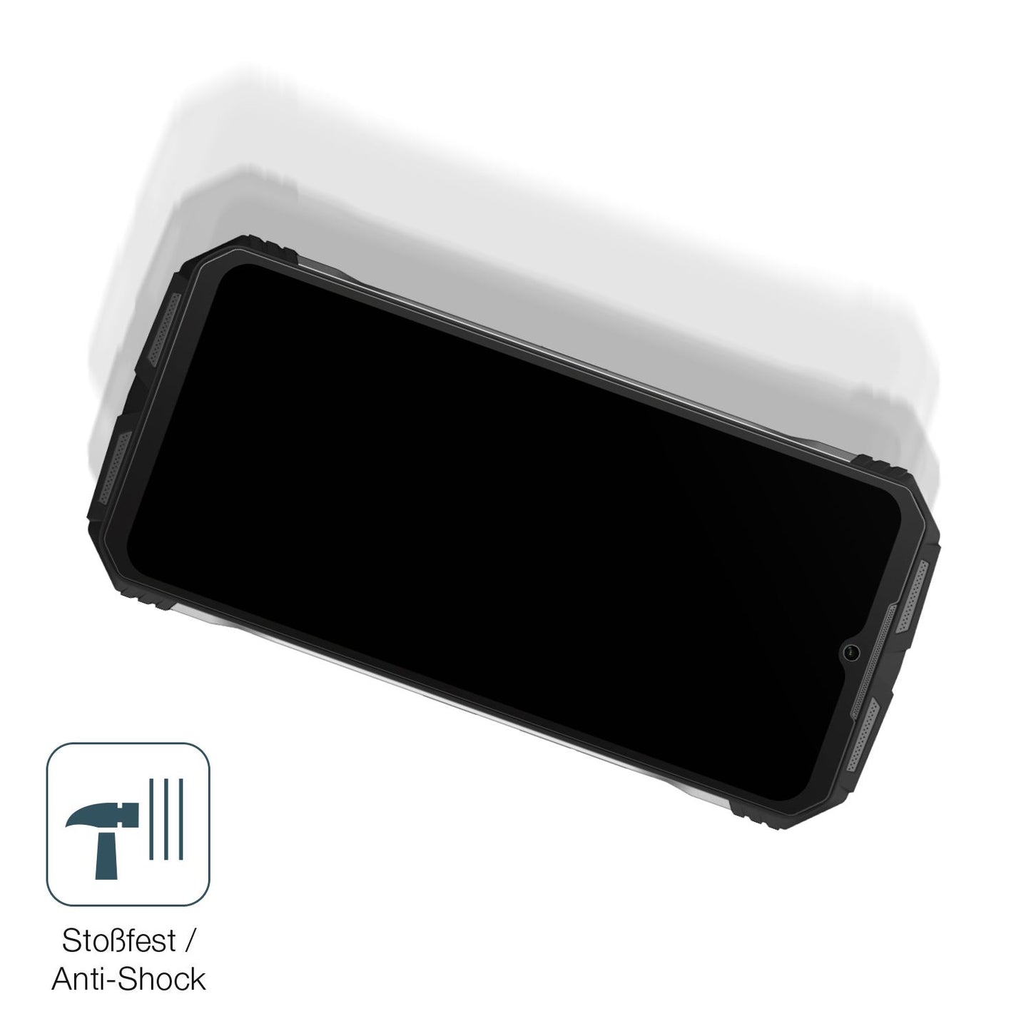 Schutz gegen Kratzer auf dem Doogee V31 GT 5G Glas durch Schlüssel, Stöße gegen die Tischkante oder Stürze