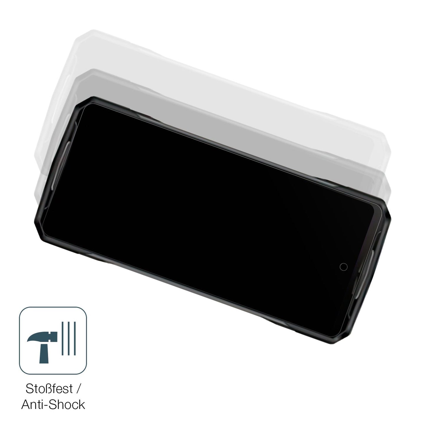 Schutz gegen Kratzer auf dem Doogee V40 Pro Glas durch Schlüssel, Stöße gegen die Tischkante oder Stürze