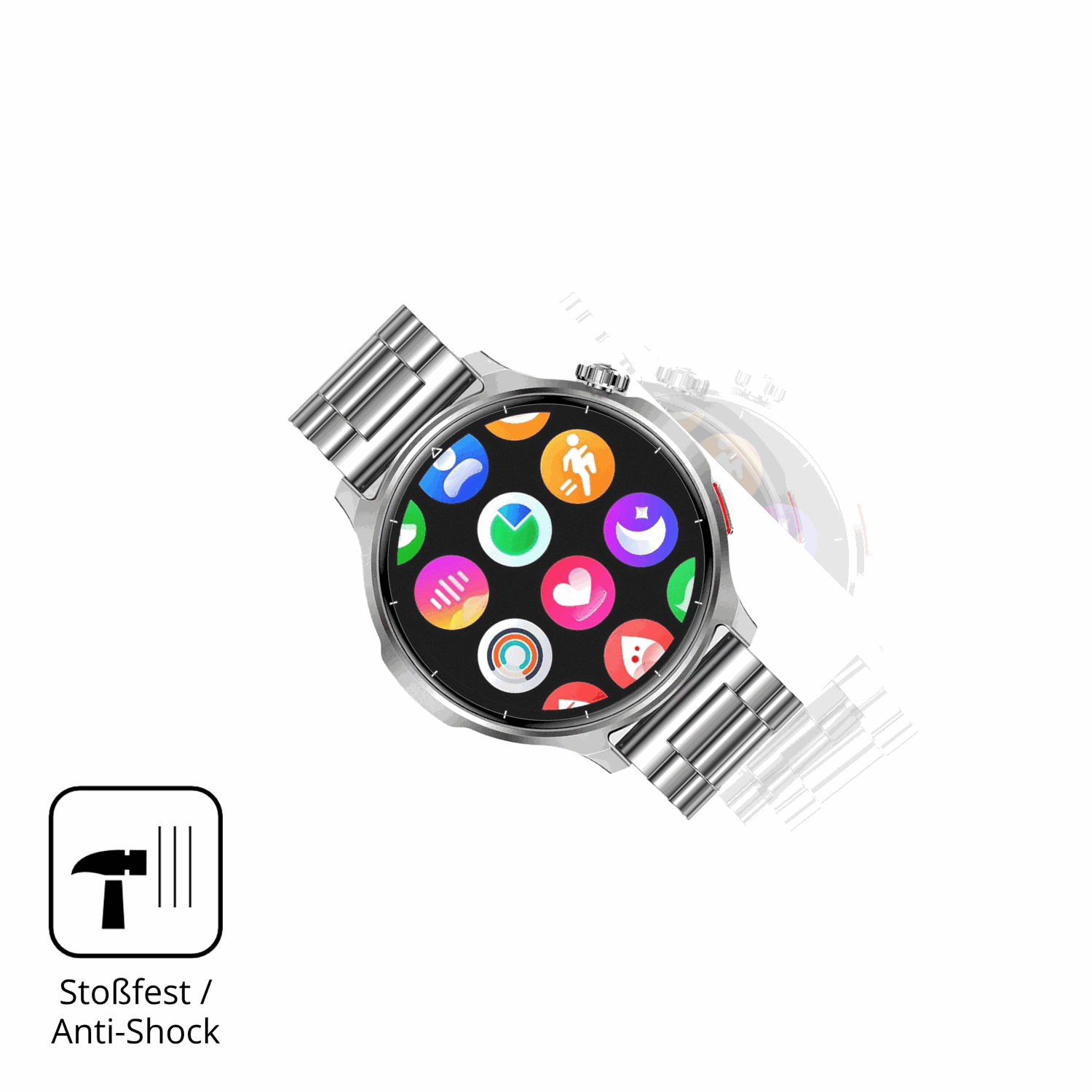 Schutz gegen Kratzer auf dem Fitdafit 1.52 Zoll Smartwatch Glas durch Schlüssel, Stöße gegen die Tischkante oder Stürze