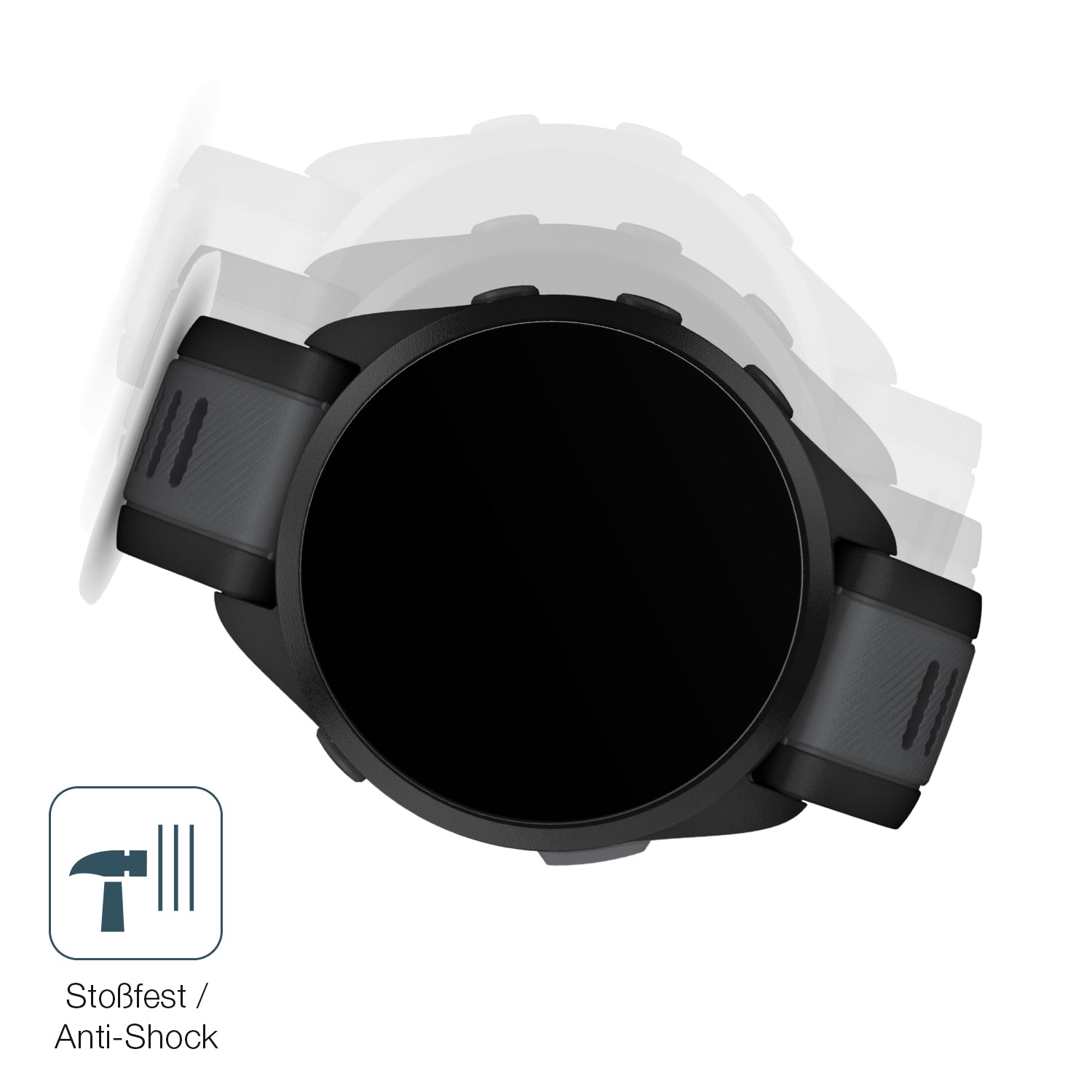 Schutz gegen Kratzer auf dem Garmin Forerunner 165 Glas durch Schlüssel, Stöße gegen die Tischkante oder Stürze
