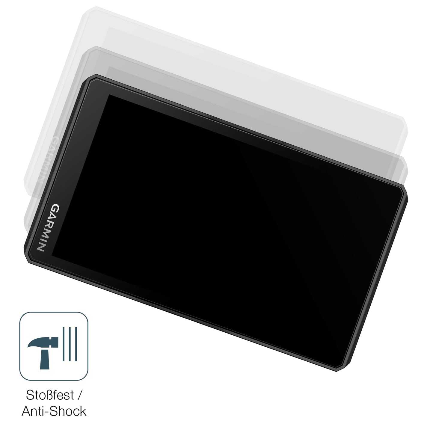 Schutz gegen Kratzer auf dem Garmin zumo XT2 Glas durch Schlüssel, Stöße gegen die Tischkante oder Stürze