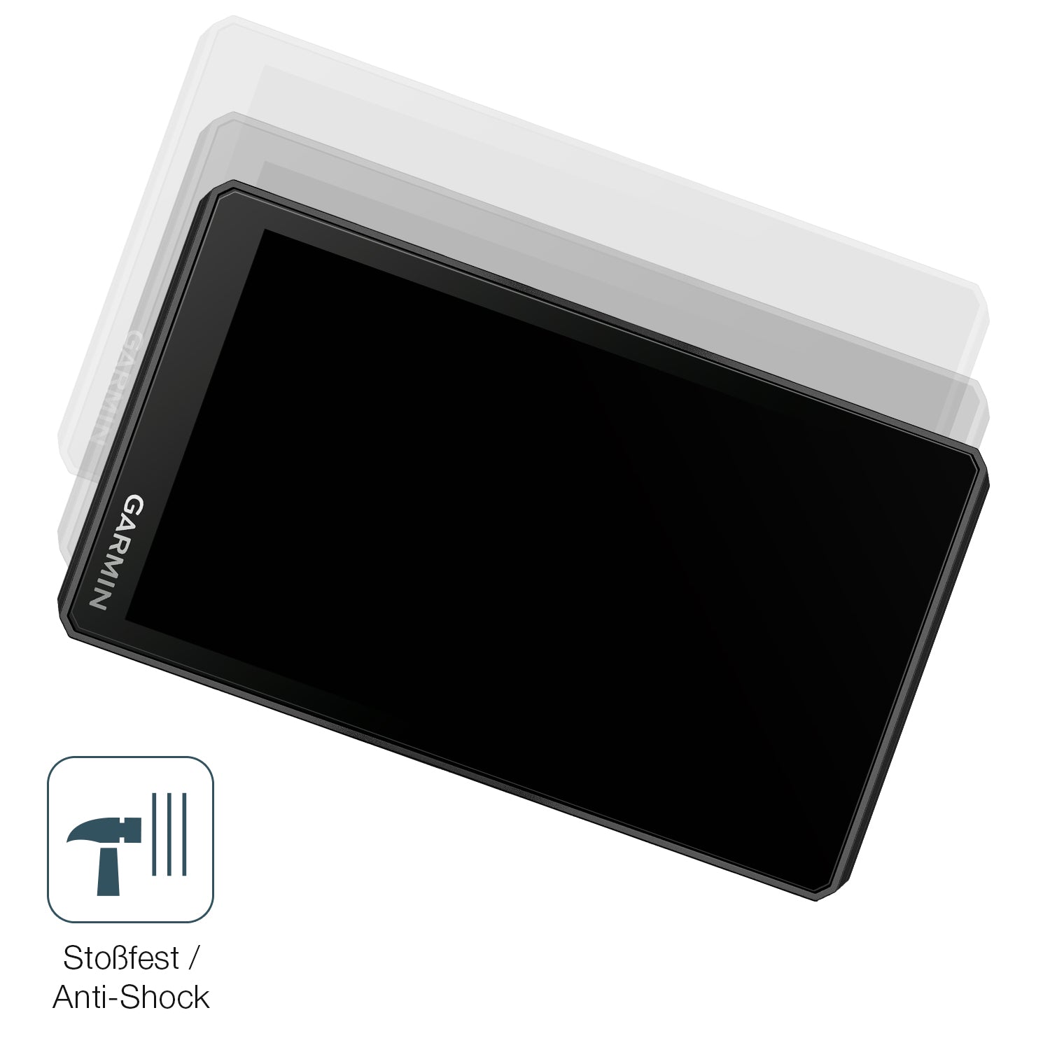 Schutz gegen Kratzer auf dem Garmin zumo XT2 Glas durch Schlüssel, Stöße gegen die Tischkante oder Stürze