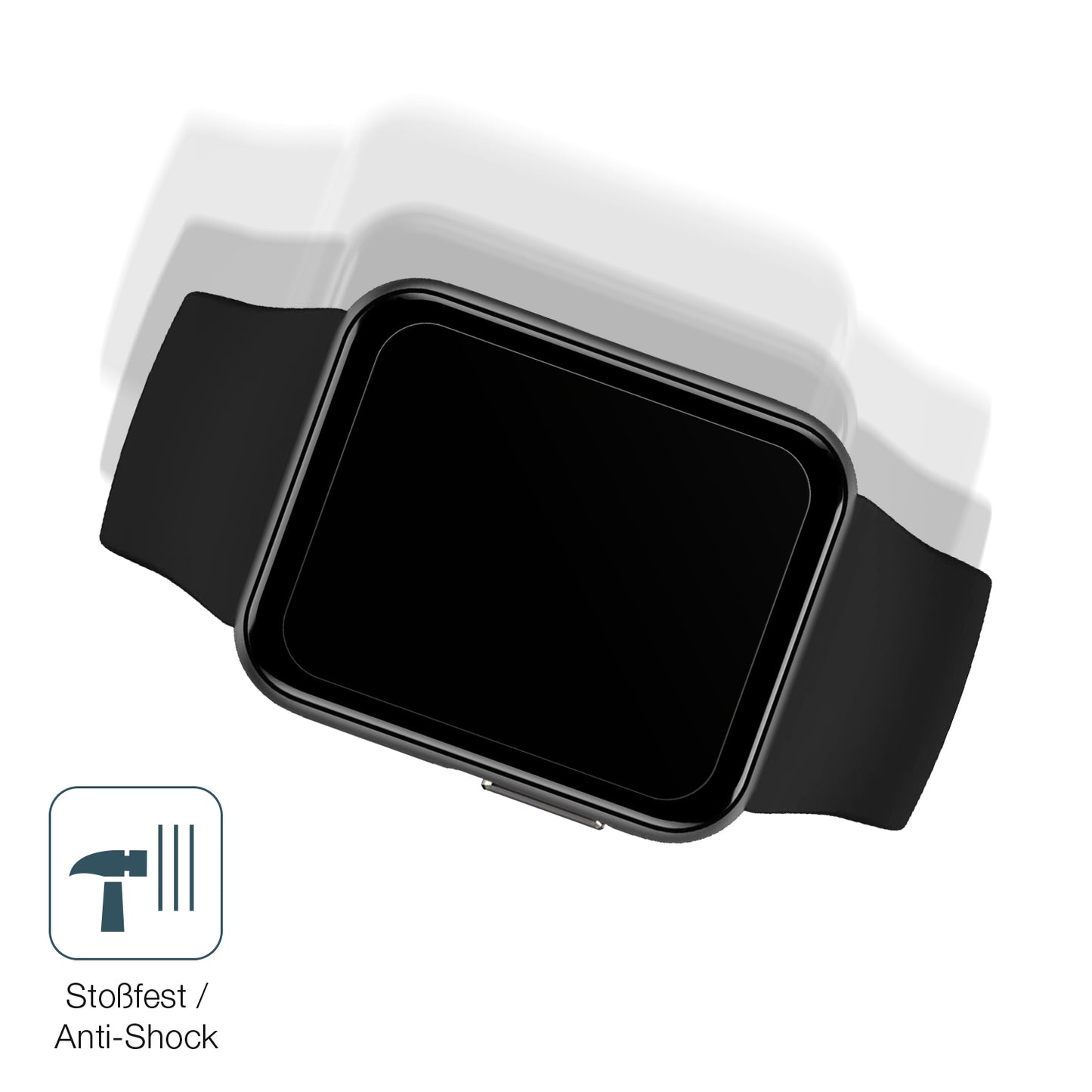 Schutz gegen Kratzer auf dem GRV Smartwatch Glas durch Schlüssel, Stöße gegen die Tischkante oder Stürze