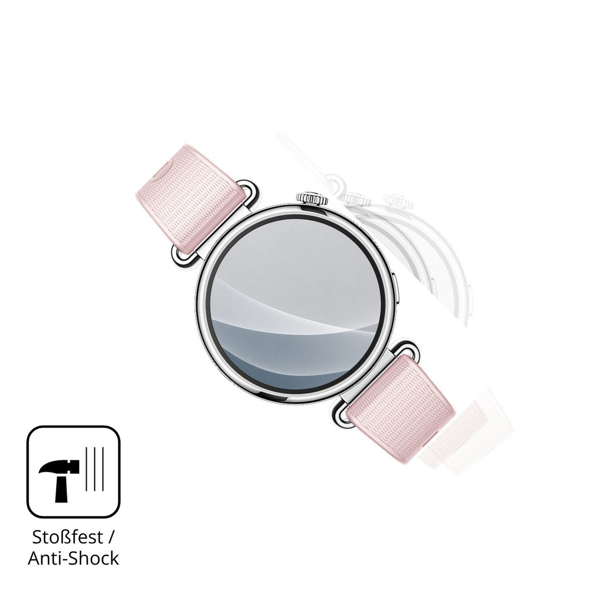 Schutz gegen Kratzer auf dem Huawei Watch GT 7 41 mm Glas durch Schlüssel, Stöße gegen die Tischkante oder Stürze