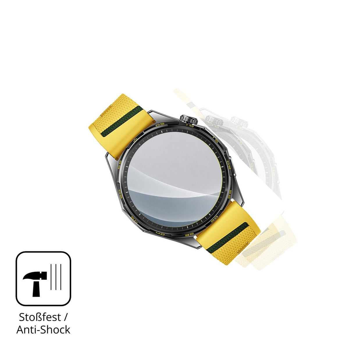 Schutz gegen Kratzer auf dem Huawei Watch GT 7 46 mm Glas durch Schlüssel, Stöße gegen die Tischkante oder Stürze