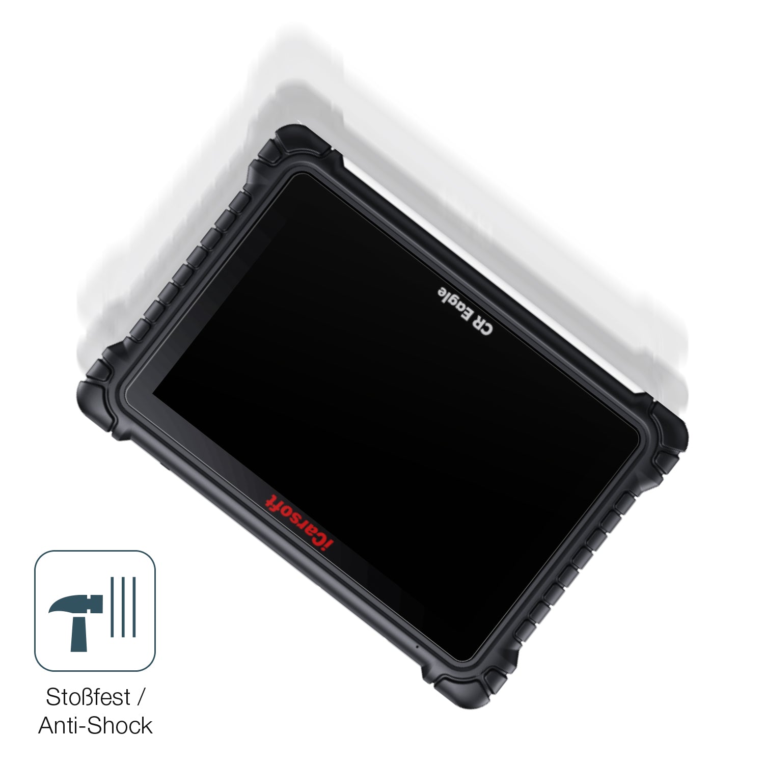 Schutz gegen Kratzer auf dem iCarsoft CR Eagle Glas durch Schlüssel, Stöße gegen die Tischkante oder Stürze