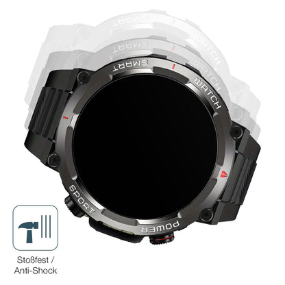 Schutz gegen Kratzer auf dem IOWODO W50 1.39 Zoll Smartwatch Glas durch Schlüssel, Stöße gegen die Tischkante oder Stürze