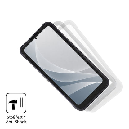 Schutz gegen Kratzer auf dem JCB Toughphone E50 Glas durch Schlüssel, Stöße gegen die Tischkante oder Stürze