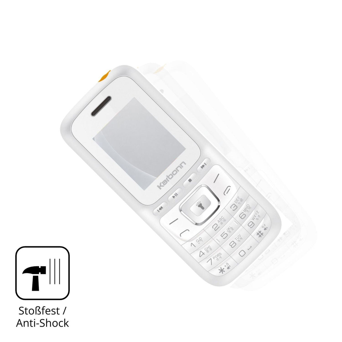 Schutz gegen Kratzer auf dem Karbonn K7 Power Glas durch Schlüssel, Stöße gegen die Tischkante oder Stürze