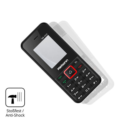 Schutz gegen Kratzer auf dem Karbonn K9 Mini Glas durch Schlüssel, Stöße gegen die Tischkante oder Stürze
