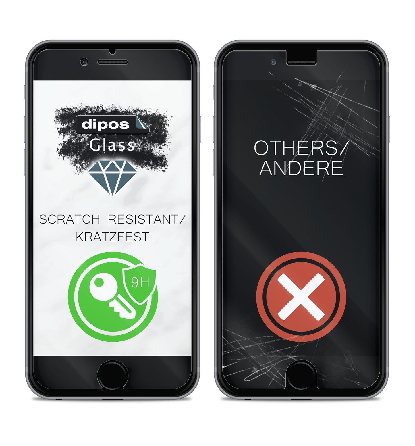 Schutz gegen Kratzer auf dem Huawei Enjoy 7 Plus Glas durch Schlüssel, Stöße gegen die Tischkante oder Stürze