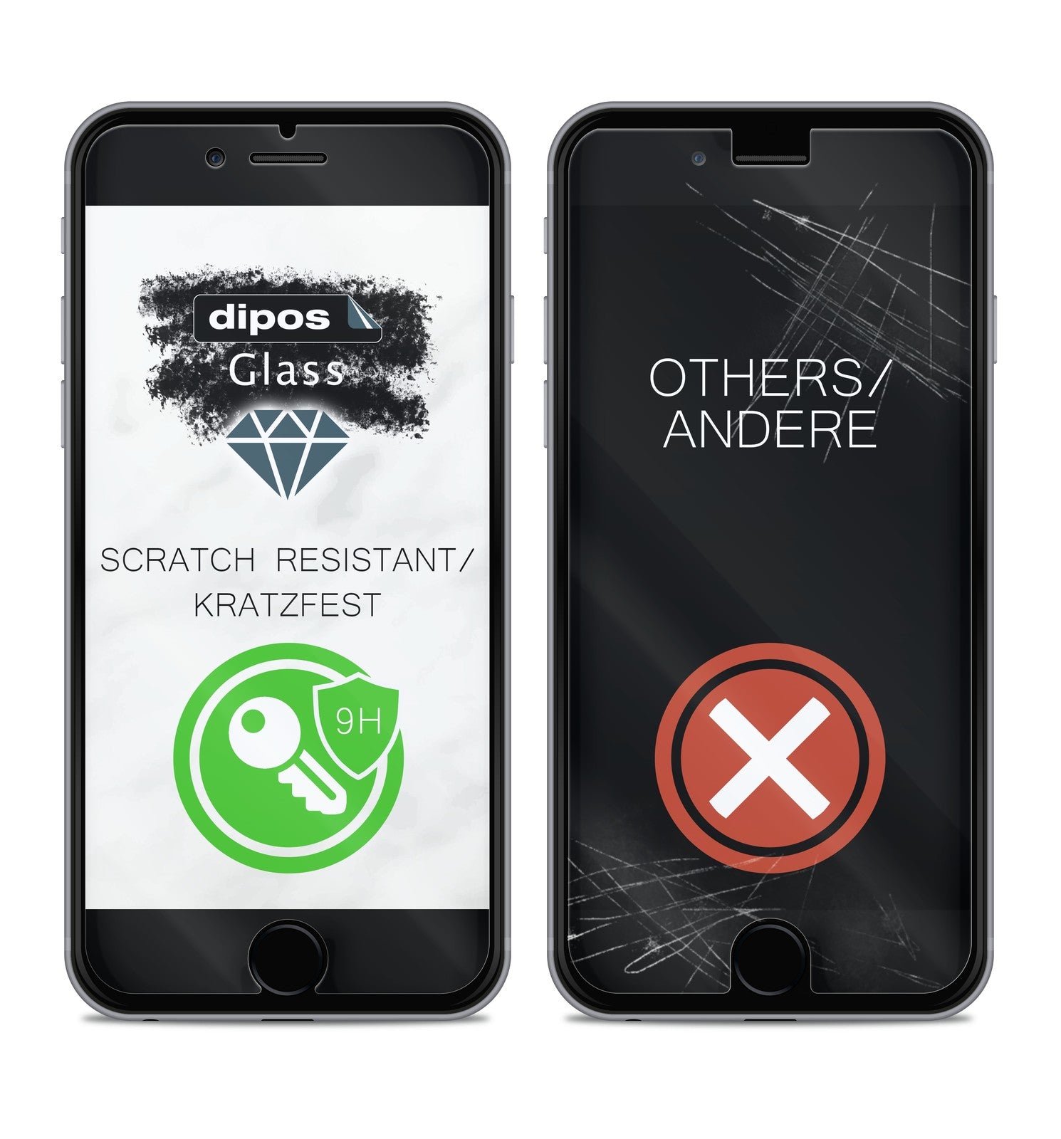 Schutz gegen Kratzer auf dem Huawei Enjoy 7 Plus Glas durch Schlüssel, Stöße gegen die Tischkante oder Stürze