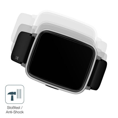 Schutz gegen Kratzer auf dem Noise ColorFit Pulse 2 Glas durch Schlüssel, Stöße gegen die Tischkante oder Stürze