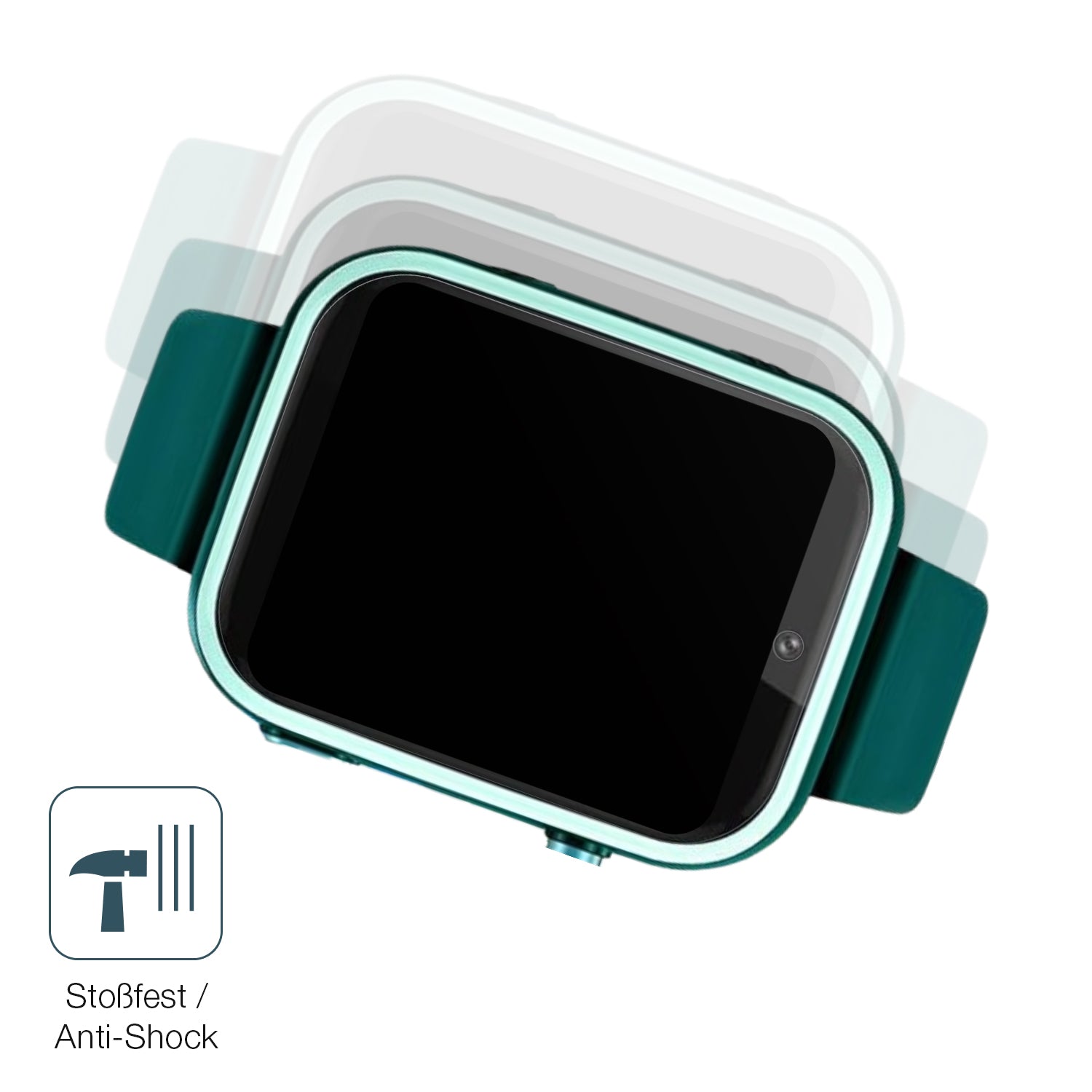 Schutz gegen Kratzer auf dem Okyuk T45 Smartwatch Kinder Glas durch Schlüssel, Stöße gegen die Tischkante oder Stürze