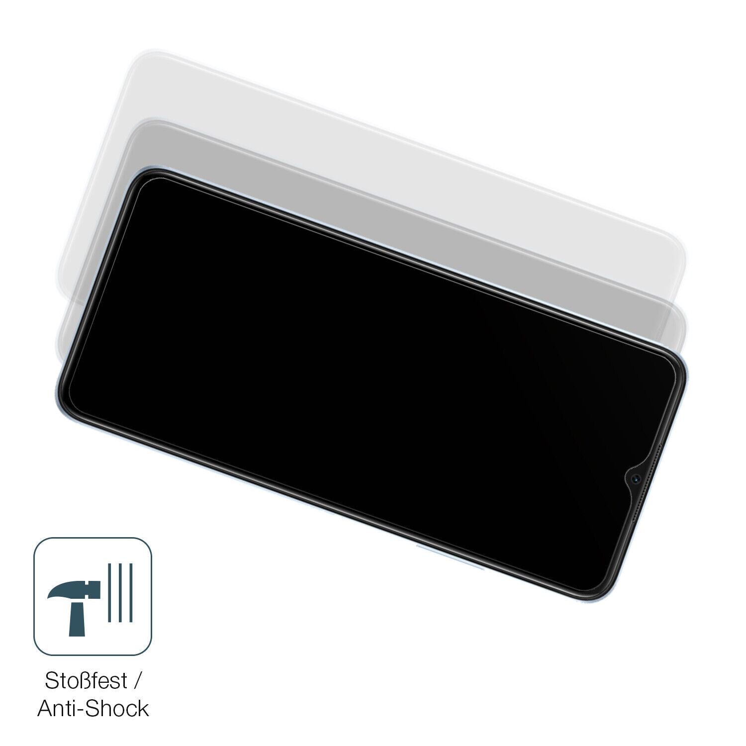 Schutz gegen Kratzer auf dem OPPO A17 Glas durch Schlüssel, Stöße gegen die Tischkante oder Stürze