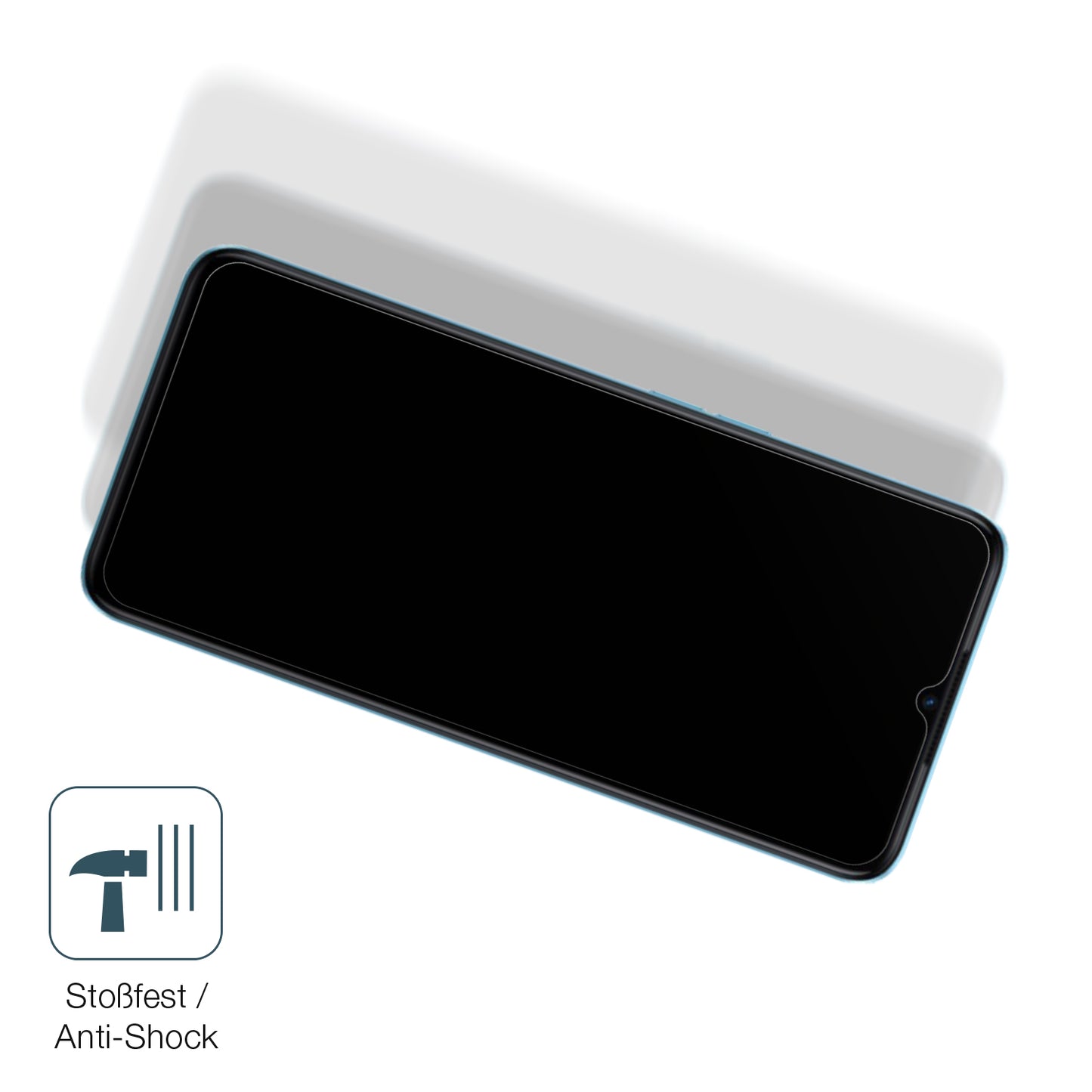 Schutz gegen Kratzer auf dem Oppo A57 5G Glas durch Schlüssel, Stöße gegen die Tischkante oder Stürze