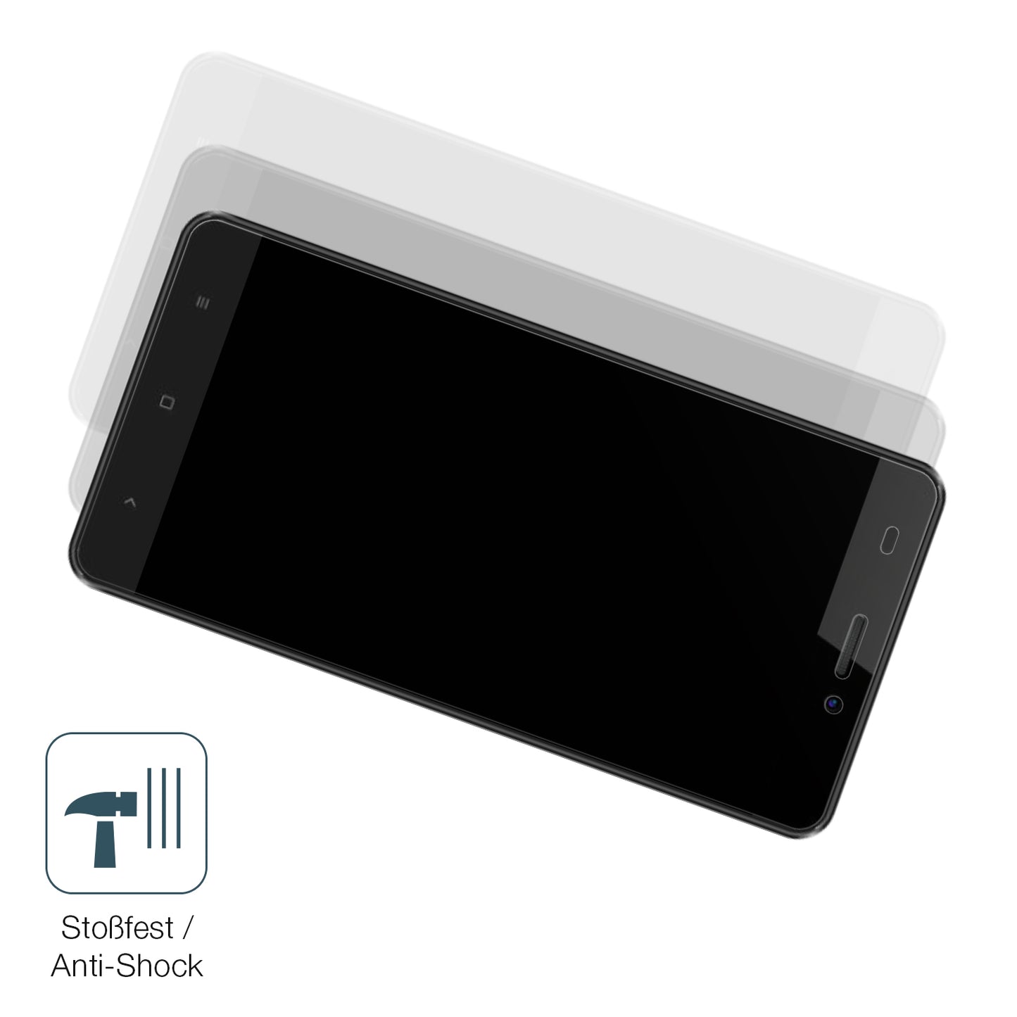 Schutz gegen Kratzer auf dem Oukitel C3 Glas durch Schlüssel, Stöße gegen die Tischkante oder Stürze