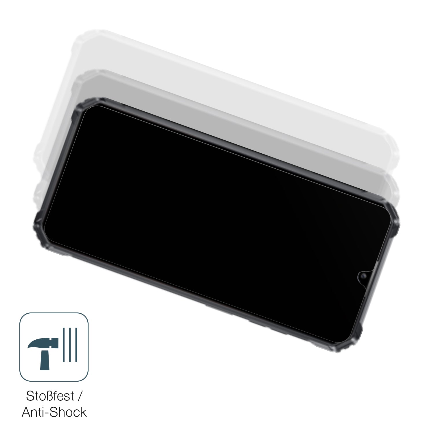 Schutz gegen Kratzer auf dem Oukitel G1 Glas durch Schlüssel, Stöße gegen die Tischkante oder Stürze