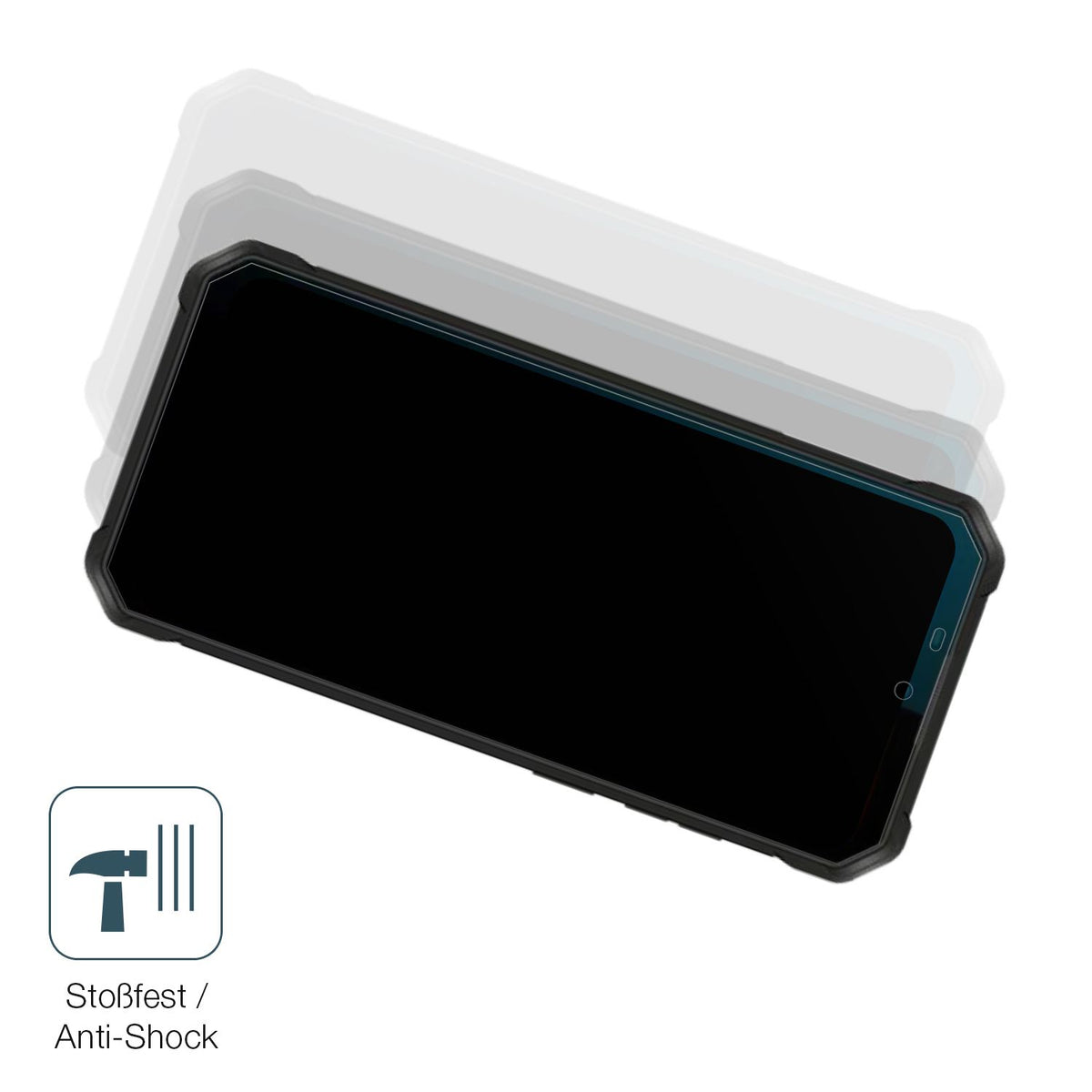 Schutz gegen Kratzer auf dem Oukitel WP53s Glas durch Schlüssel, Stöße gegen die Tischkante oder Stürze