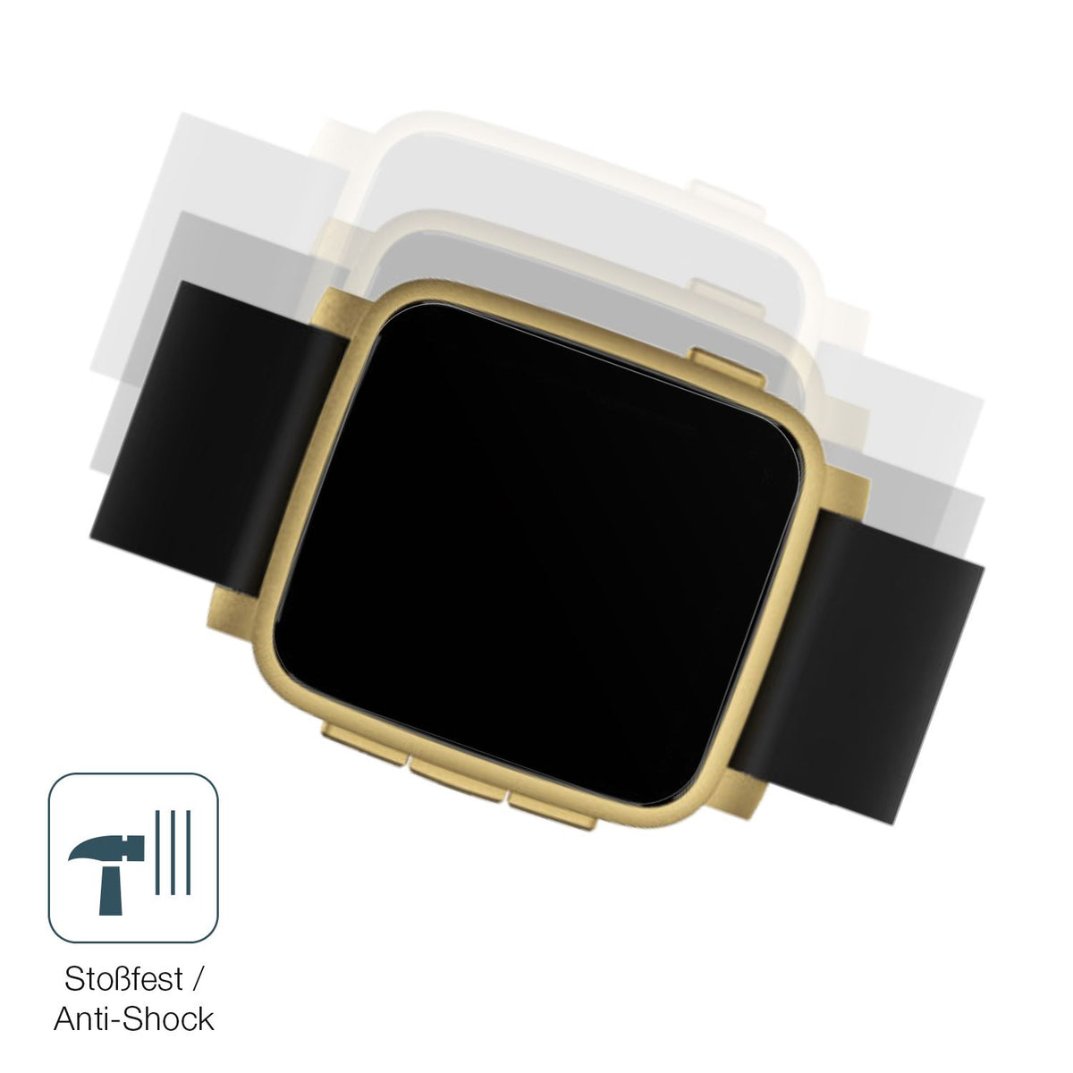 Schutz gegen Kratzer auf dem Pebble Time 2 Glas durch Schlüssel, Stöße gegen die Tischkante oder Stürze