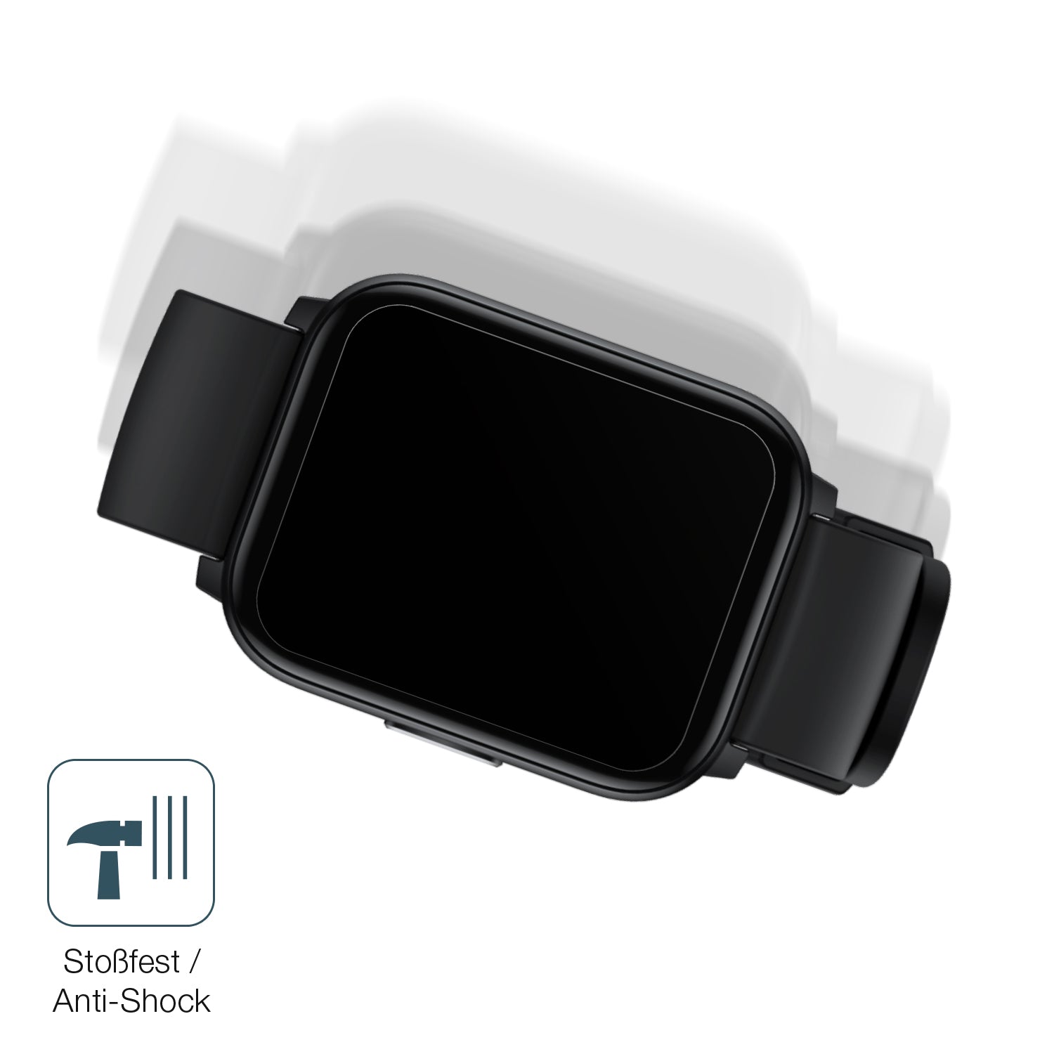 Schutz gegen Kratzer auf dem Realme Watch S100 Glas durch Schlüssel, Stöße gegen die Tischkante oder Stürze