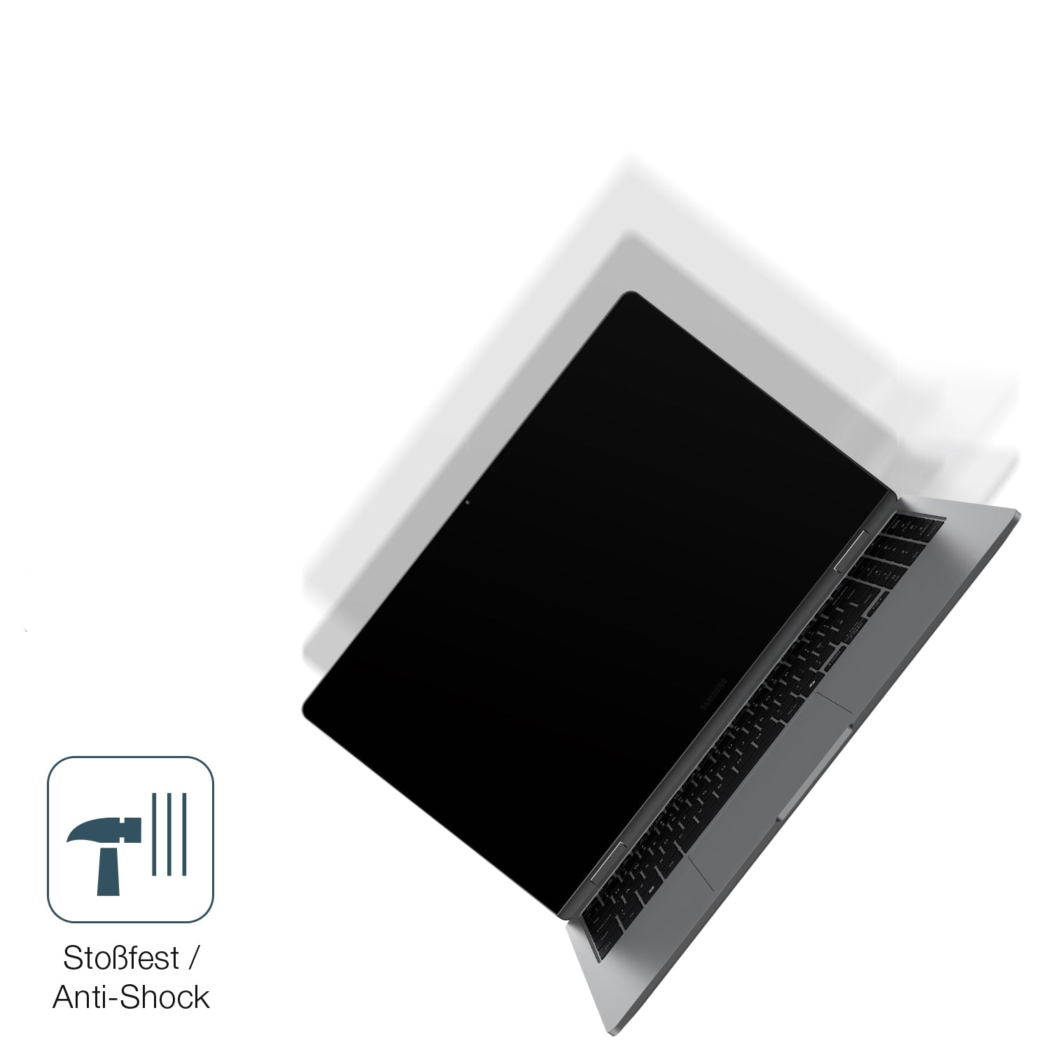 Schutz gegen Kratzer auf dem Samsung Galaxy Book5 360 15.6 Zoll Glas durch Schlüssel, Stöße gegen die Tischkante oder Stürze