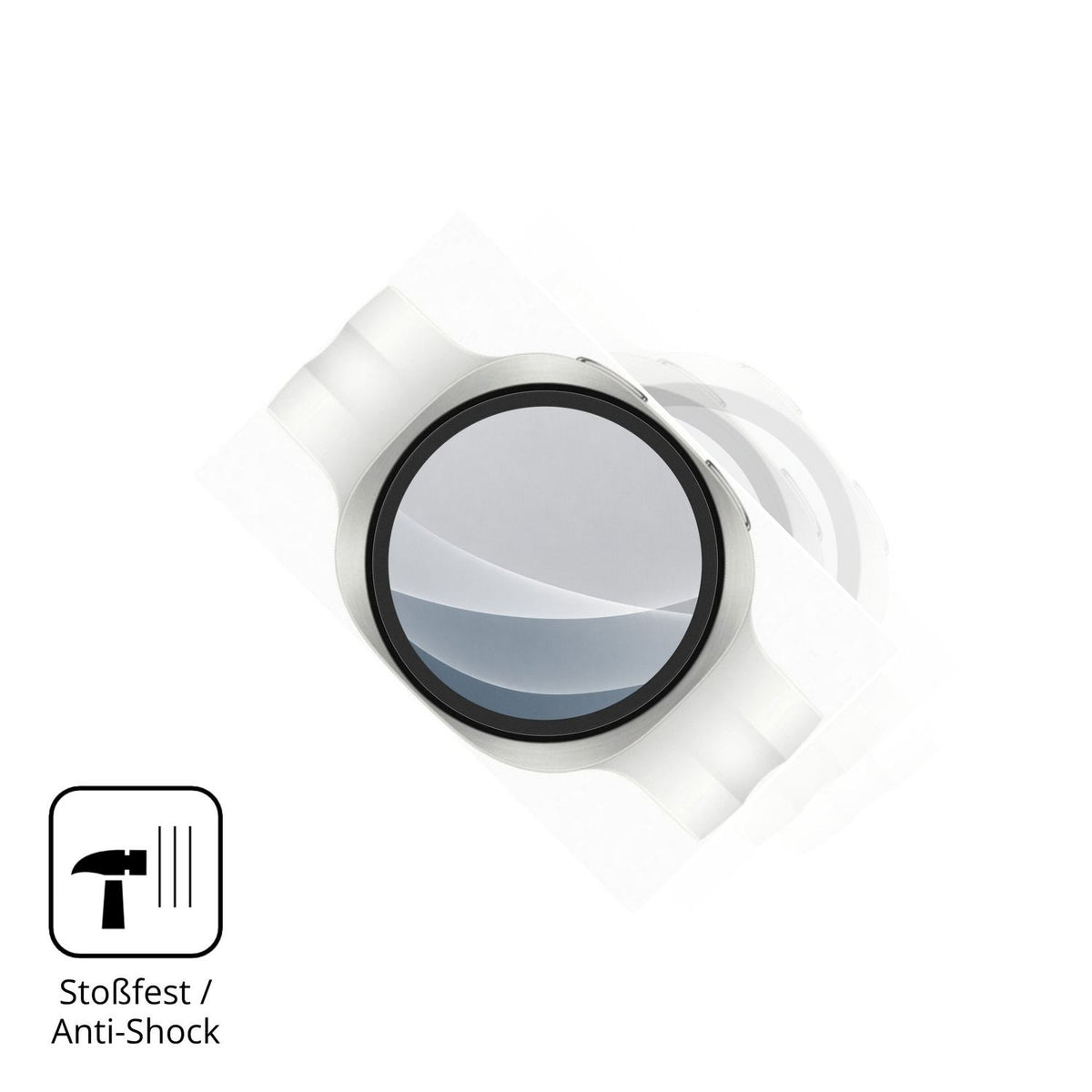 Schutz gegen Kratzer auf dem Samsung Galaxy Watch9 40mm Glas durch Schlüssel, Stöße gegen die Tischkante oder Stürze