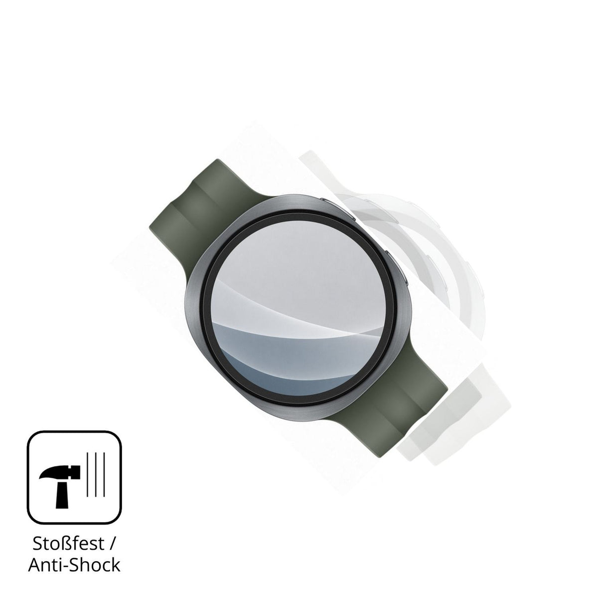 Schutz gegen Kratzer auf dem Samsung Galaxy Watch9 44mm Glas durch Schlüssel, Stöße gegen die Tischkante oder Stürze