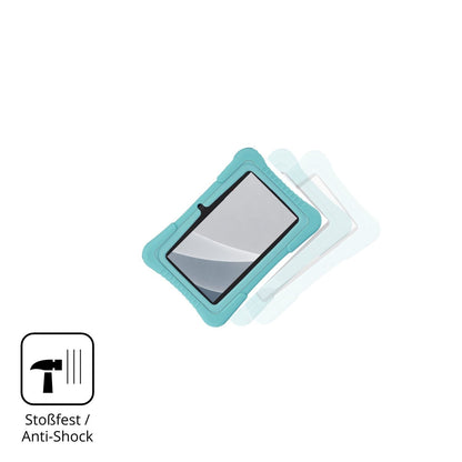 Schutz gegen Kratzer auf dem SaveFamily Kids Tablet 7 Glas durch Schlüssel, Stöße gegen die Tischkante oder Stürze