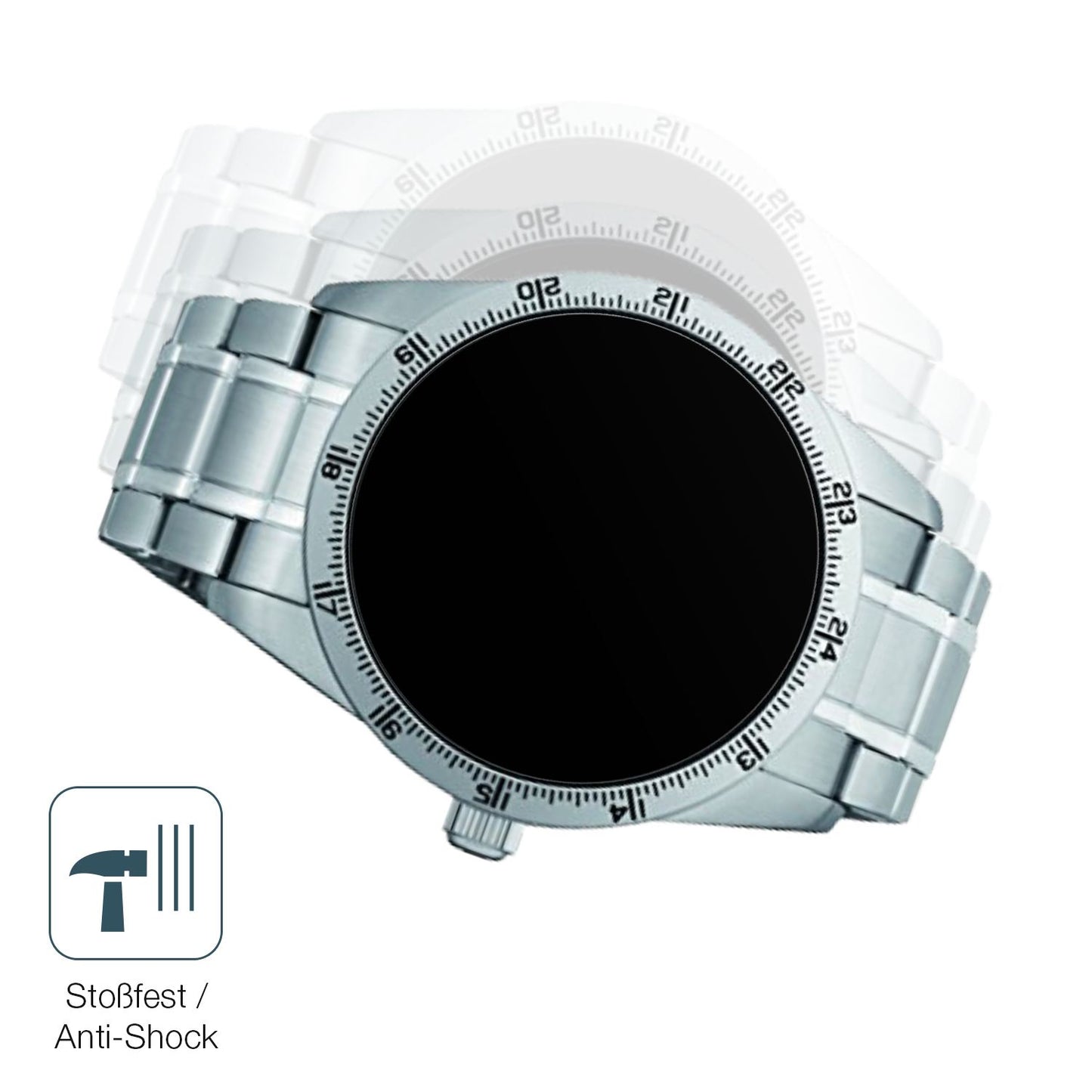 Schutz gegen Kratzer auf dem Seiko 5 Sports SRP513K1 Glas durch Schlüssel, Stöße gegen die Tischkante oder Stürze