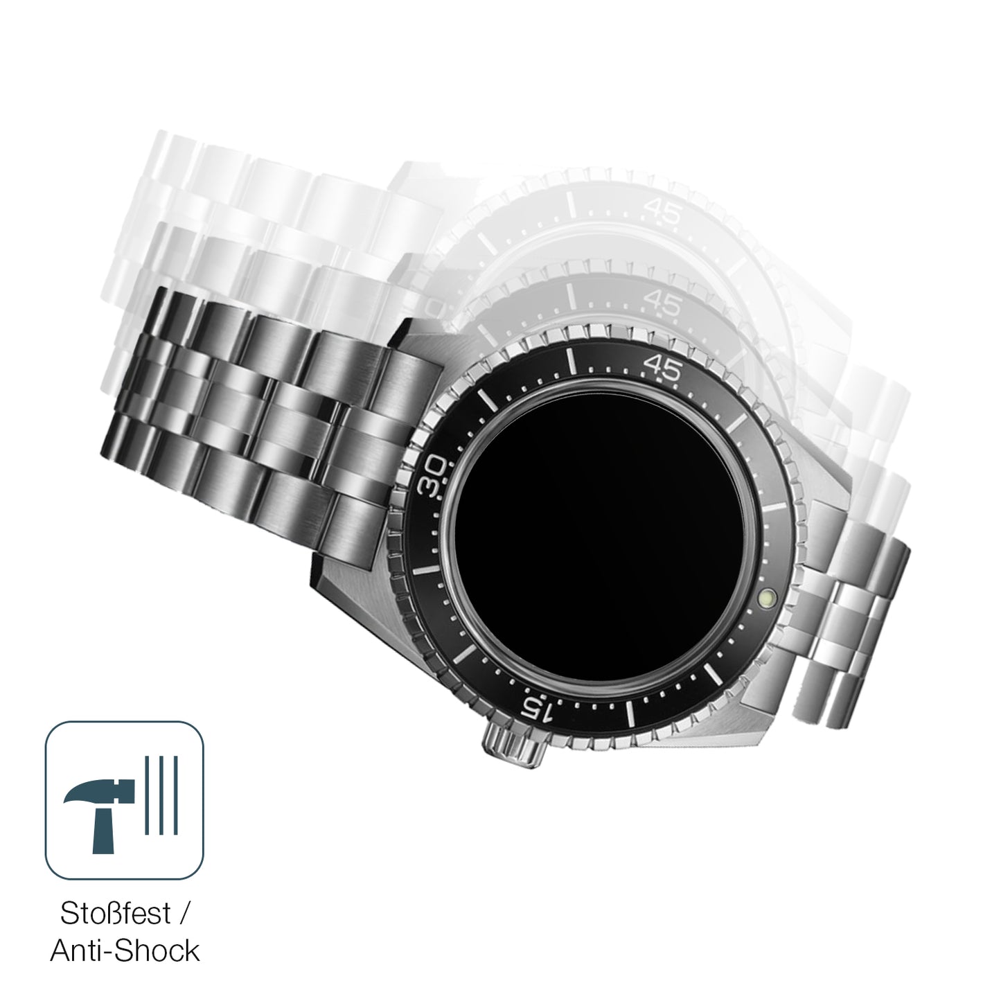 Schutz gegen Kratzer auf dem Seiko Prospex Ladies Marine Sports Glas durch Schlüssel, Stöße gegen die Tischkante oder Stürze