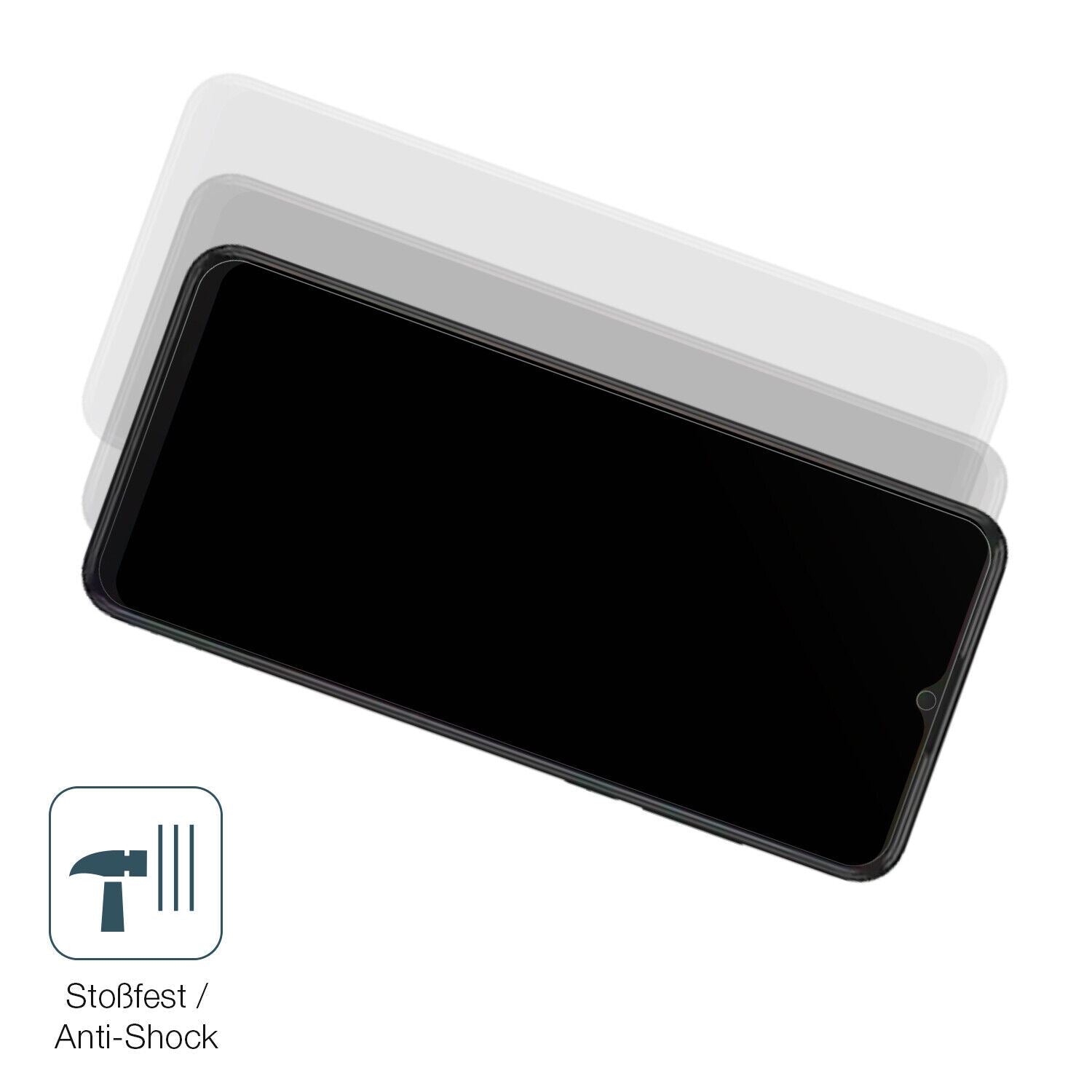 Schutz gegen Kratzer auf dem SHARP Aquos V6 Plus Glas durch Schlüssel, Stöße gegen die Tischkante oder Stürze
