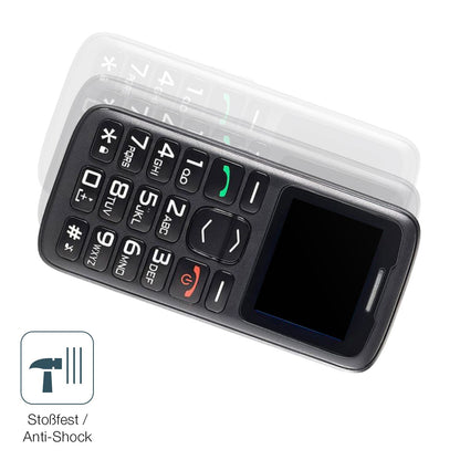 Schutz gegen Kratzer auf dem Simvalley Senioren mobile Glas durch Schlüssel, Stöße gegen die Tischkante oder Stürze