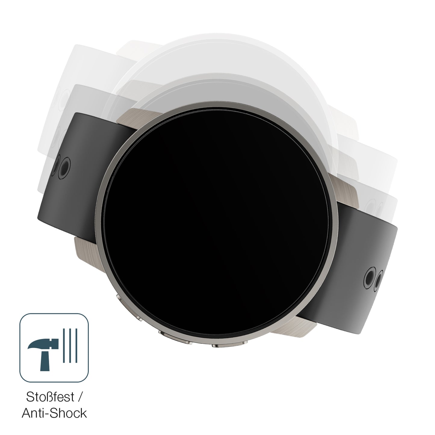 Schutz gegen Kratzer auf dem Suunto Peak Pro Glas durch Schlüssel, Stöße gegen die Tischkante oder Stürze