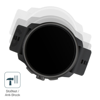 Schutz gegen Kratzer auf dem Suunto Race Glas durch Schlüssel, Stöße gegen die Tischkante oder Stürze