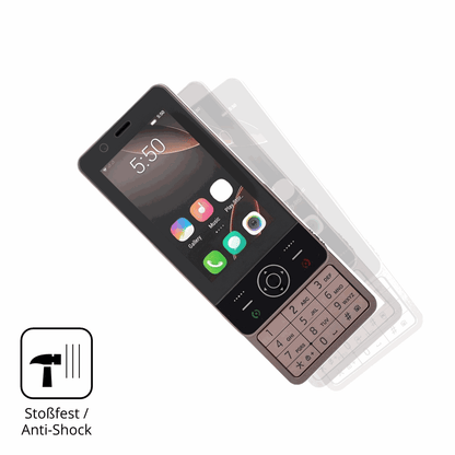 Schutz gegen Kratzer auf dem Sxhlseller Slide Phone Glas durch Schlüssel, Stöße gegen die Tischkante oder Stürze