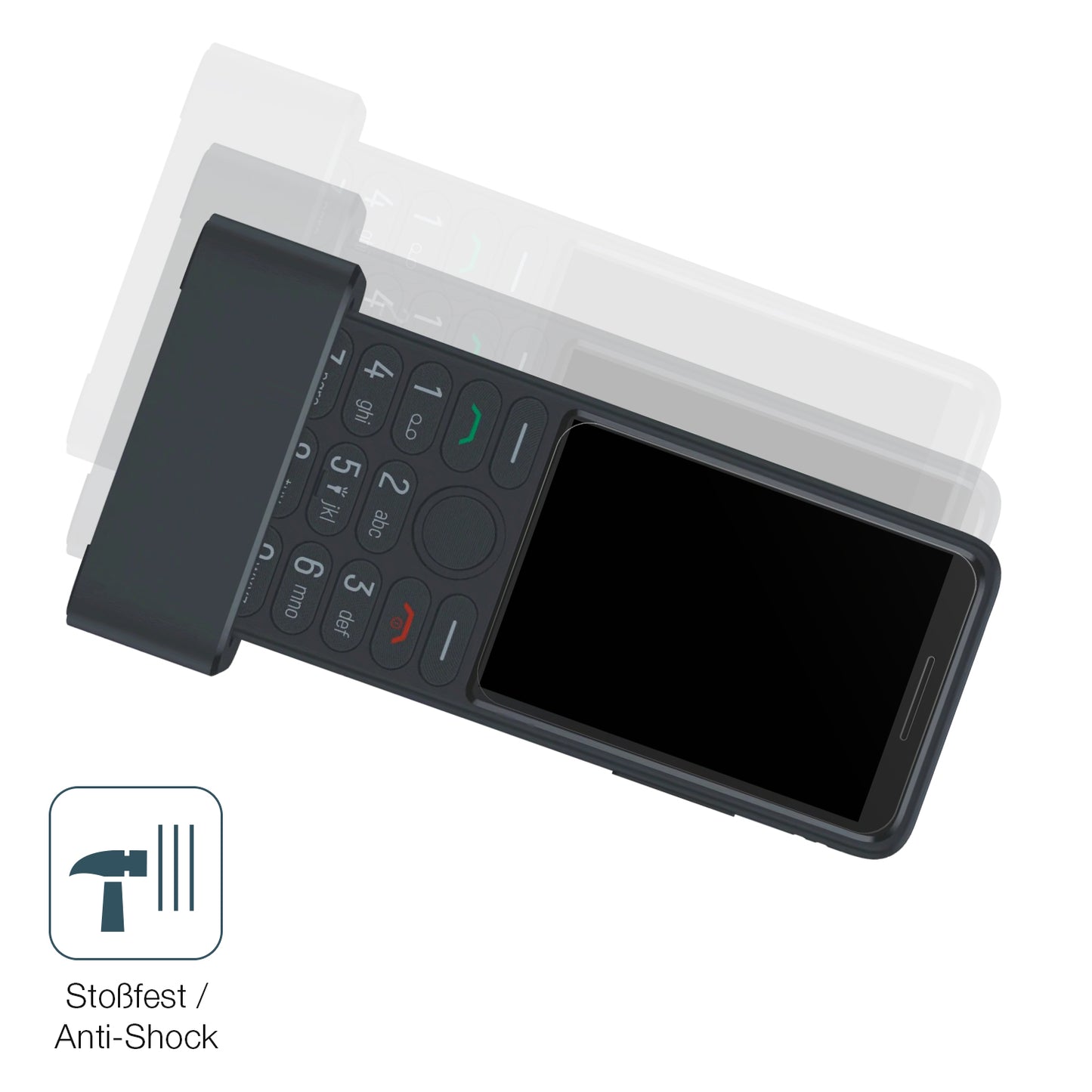Schutz gegen Kratzer auf dem TCL OneTouch 4042s Glas durch Schlüssel, Stöße gegen die Tischkante oder Stürze