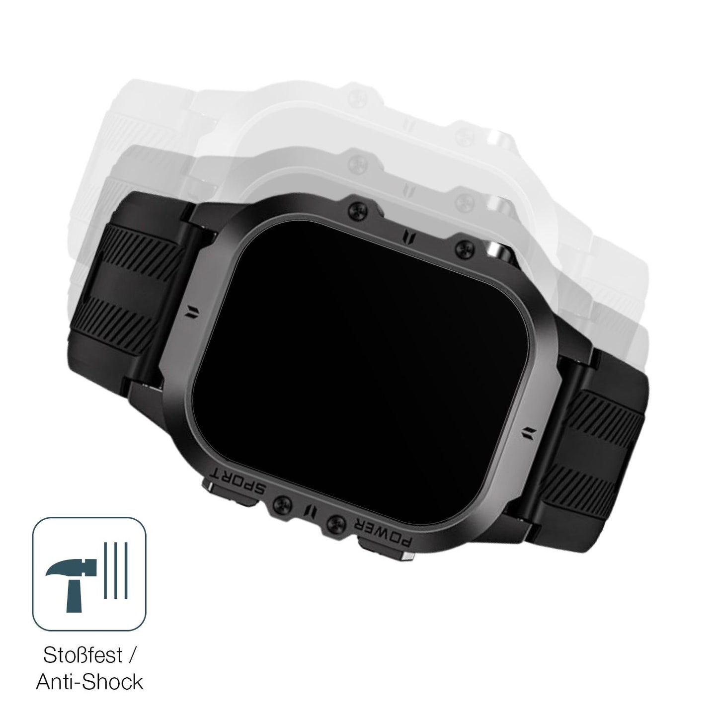Schutz gegen Kratzer auf dem Tesofit Smartwatch 1.85 Zoll Glas durch Schlüssel, Stöße gegen die Tischkante oder Stürze