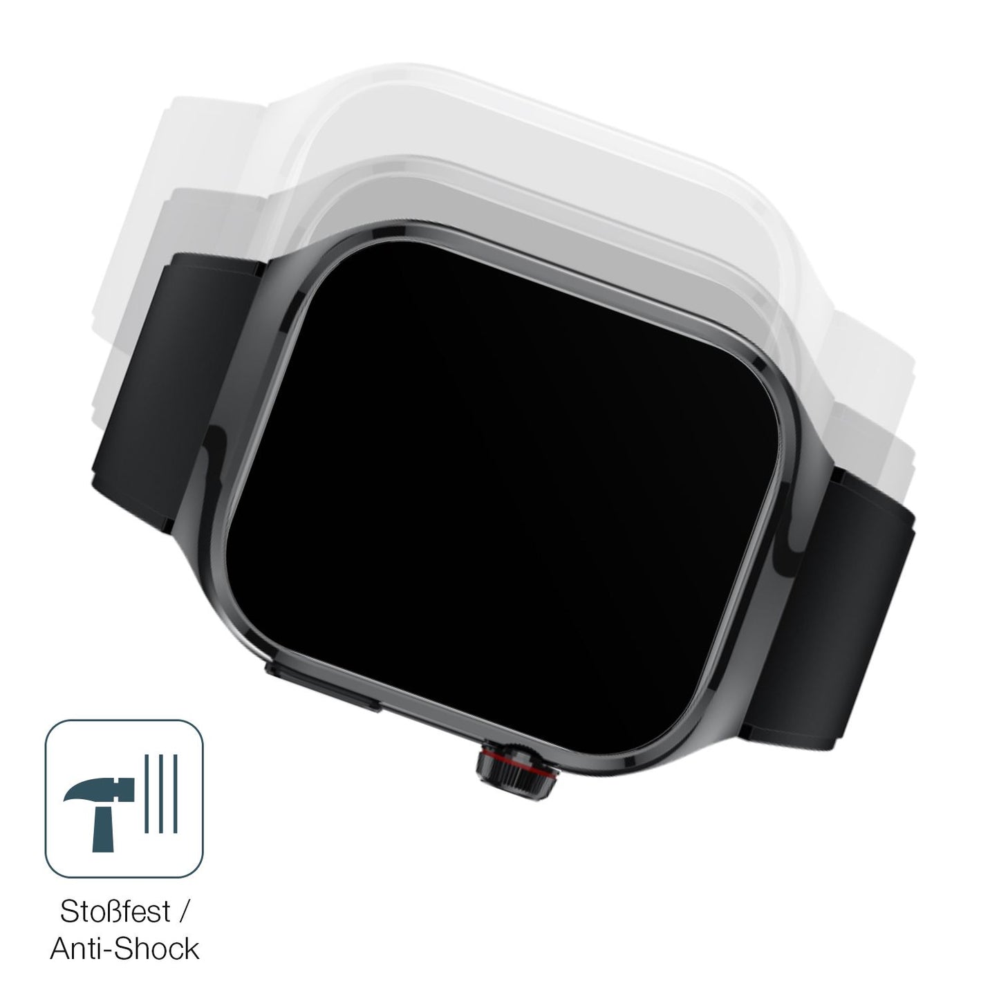 Schutz gegen Kratzer auf dem TK16 Smartwatch 2.04 Zoll Glas durch Schlüssel, Stöße gegen die Tischkante oder Stürze