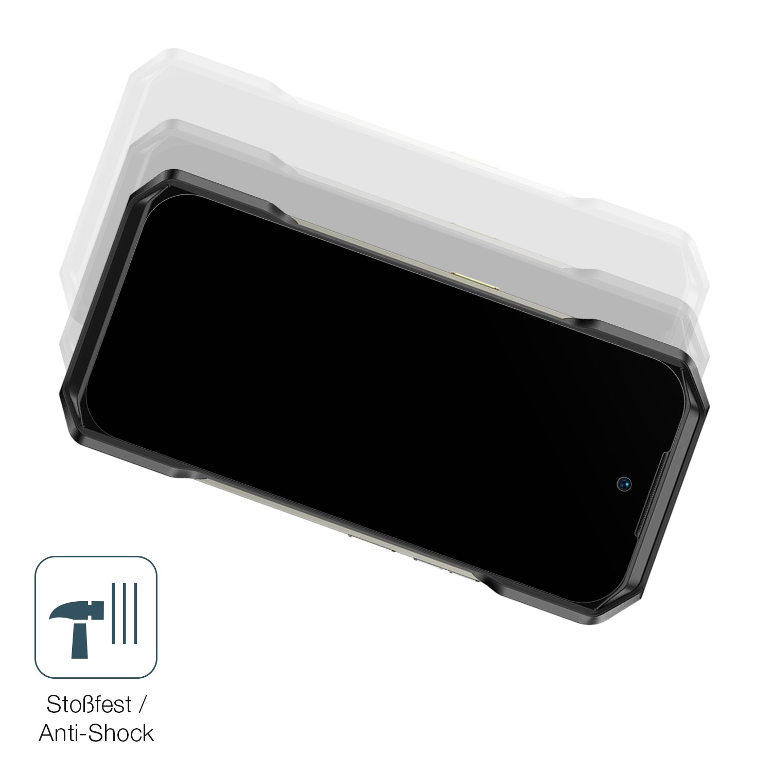 Schutz gegen Kratzer auf dem Ulefone Armor 27 Pro 5G Glas durch Schlüssel, Stöße gegen die Tischkante oder Stürze