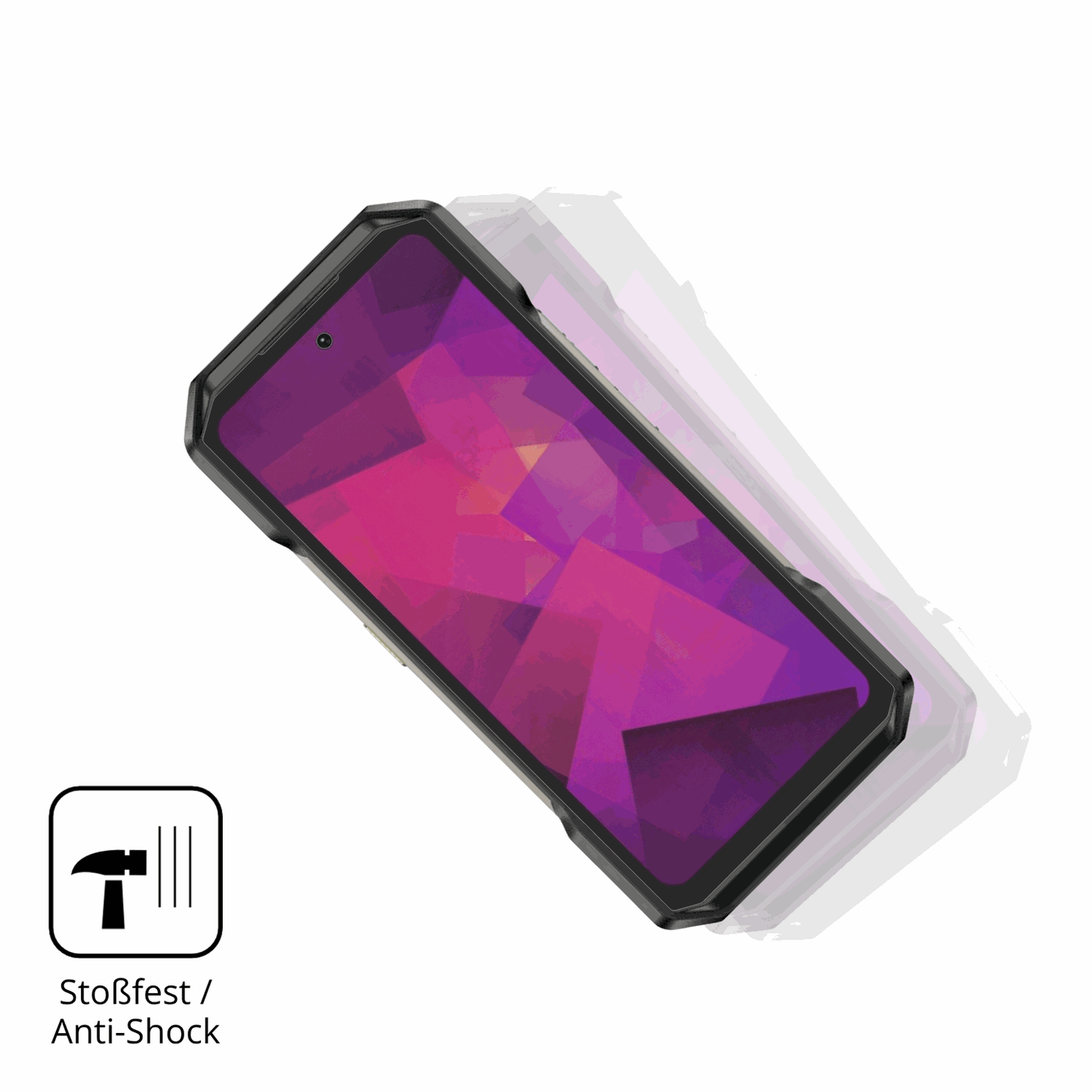 Schutz gegen Kratzer auf dem Ulefone Armor 27T Pro Plus Glas durch Schlüssel, Stöße gegen die Tischkante oder Stürze