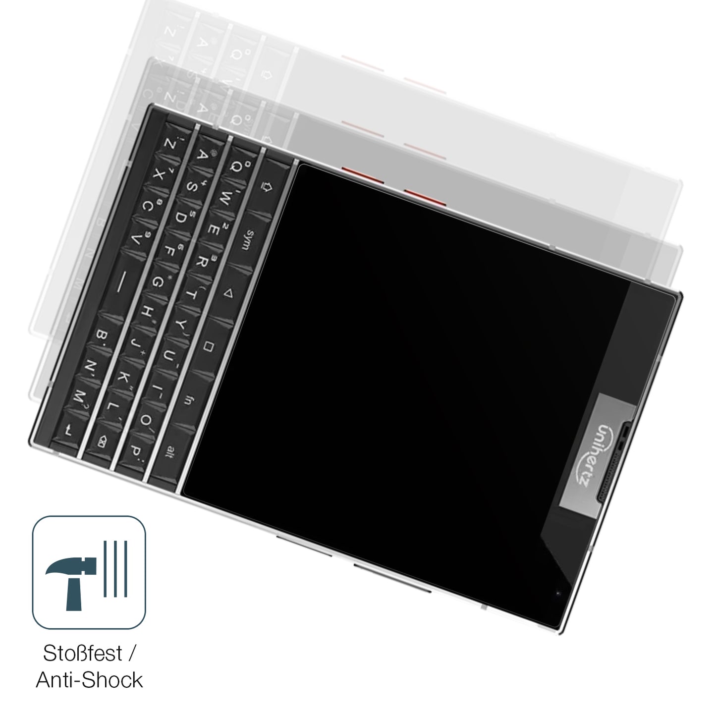 Schutz gegen Kratzer auf dem Unihertz Titan 2 Glas durch Schlüssel, Stöße gegen die Tischkante oder Stürze