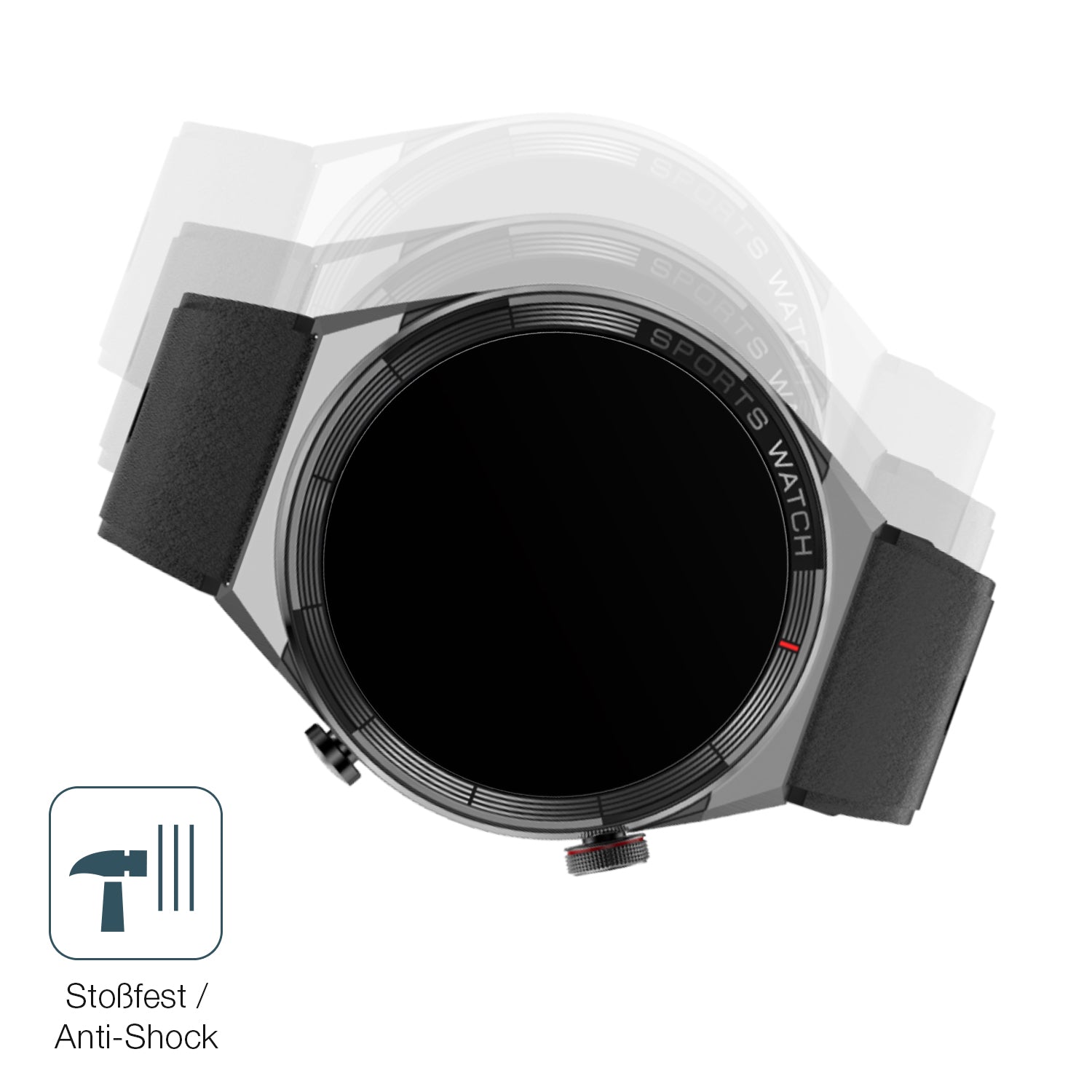 Schutz gegen Kratzer auf dem Watchmark Maverick Glas durch Schlüssel, Stöße gegen die Tischkante oder Stürze