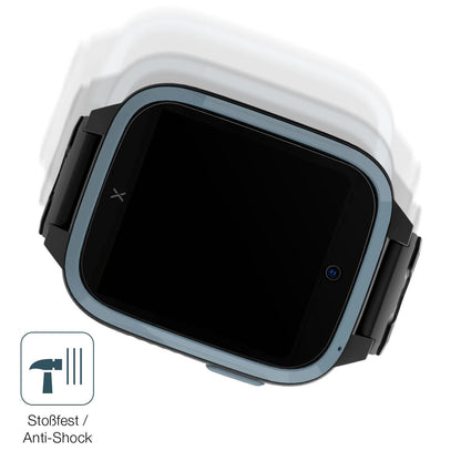 Schutz gegen Kratzer auf dem Xplora XGO3 Kinder-Smartwatch Glas durch Schlüssel, Stöße gegen die Tischkante oder Stürze
